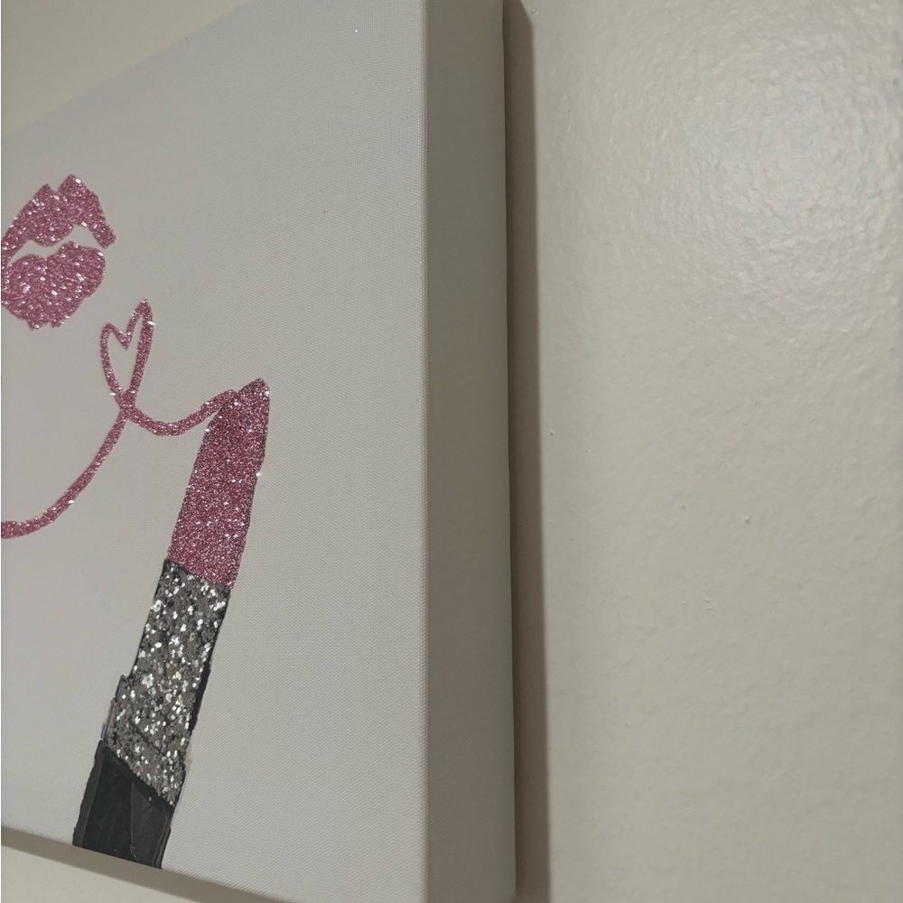 Pink Glitter Love Wall Art - Picture 6 of 7